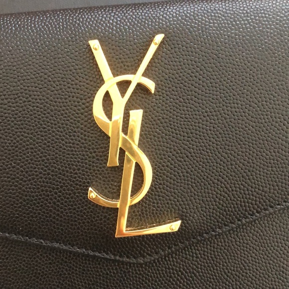 SOLD YSL Uptown Pouch pebbled leather black with gold hardware - Picture 7 of 7